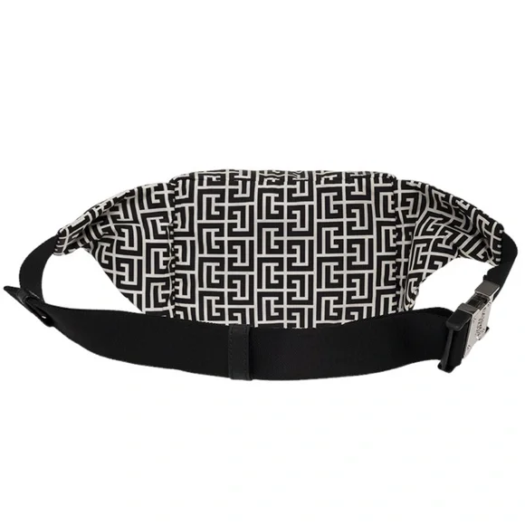 NEW Authentic Balmain Black White City All-Over Belt Bag Waist Bag - Picture 5 of 10